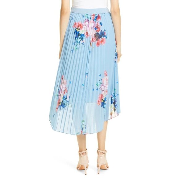 TED BAKER HARRPA Raspberry Ripple Pleated Midi Skirt - Picture 2 of 9